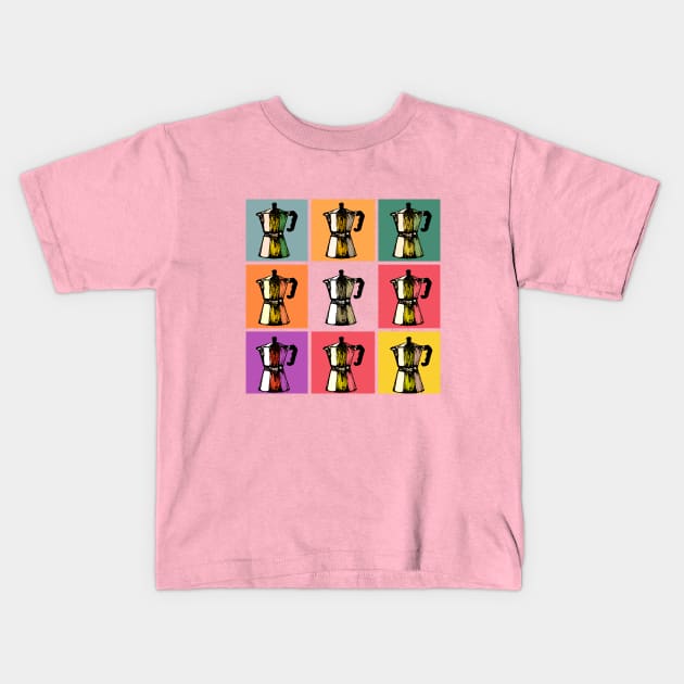 moka coffee pop Kids T-Shirt by frankymonty